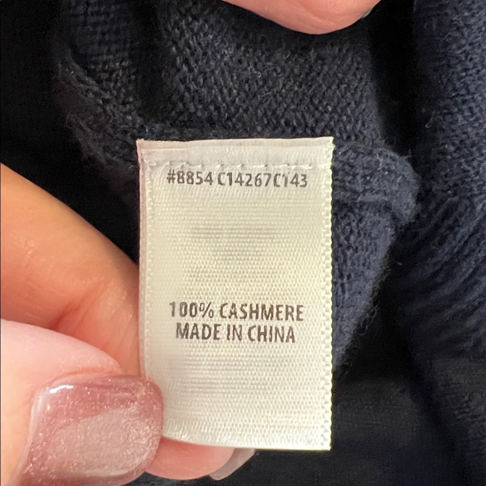 St. John Women's Cashmere Navy Blue Cape Sweater Cardigan - Picture 8 of 8